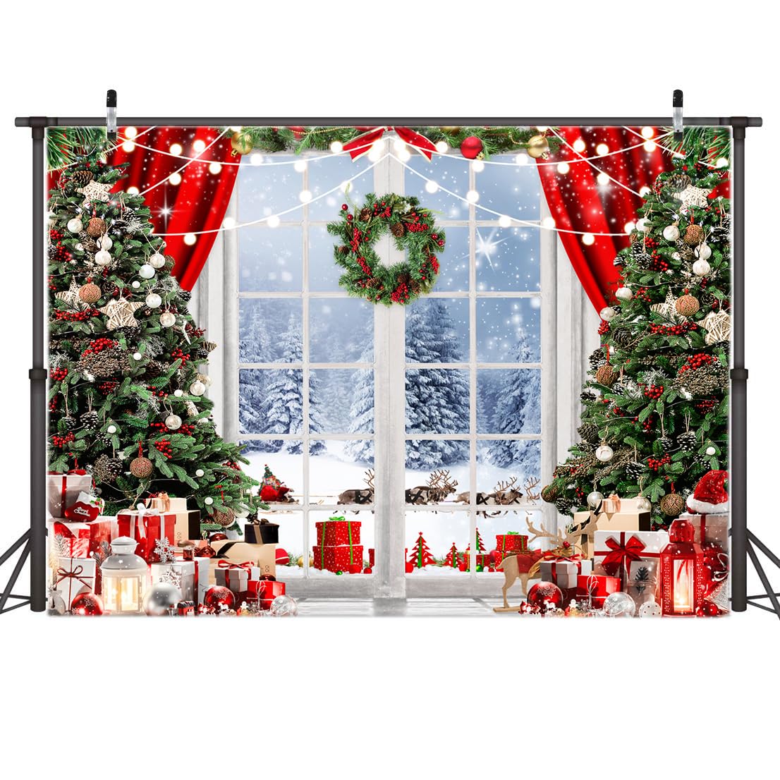 Mocsicka Rustic Christmas Window Tree Gifts Holiday - View #14