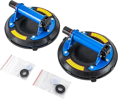 2 ventosas de vidrio al vacío, elevador de vidrio resistente con ventosa de 397 libras, herramienta de ventosa para azulejos de cerámica, granito,