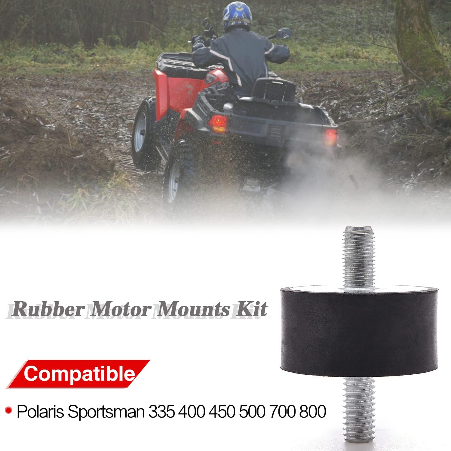 Engine Isolator Mount , for Polaris Sportsman 335 400 450 500 700 800 Rubber Motor mounts Kit Including Front mounts and Rear mounts(4pcs )