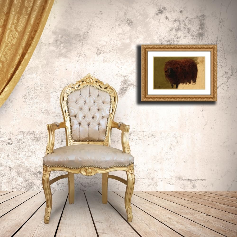 ArtDirect Large Wooly Sheep (Wether) Custom Framed Art Print Giclee Print or Canvas Options with Various Sizes and Customization by Rosa Bonheur