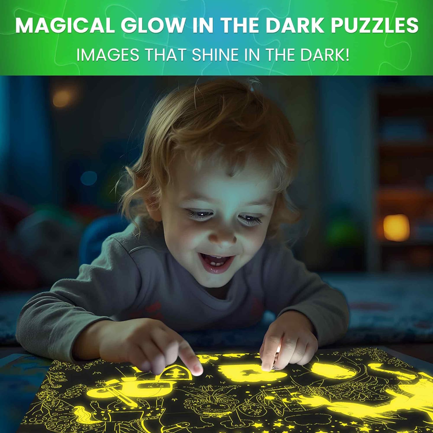 QUOKKA 4x100 Piece Puzzles for Kids Ages 6-8 – Glow-in-The-Dark Puzzles for Kids 8-10 – Space, Dinosaurs, Animals – Fun Educational Puzzle for Boys & Girls – Learning Games & Space Toys Gift for Kid