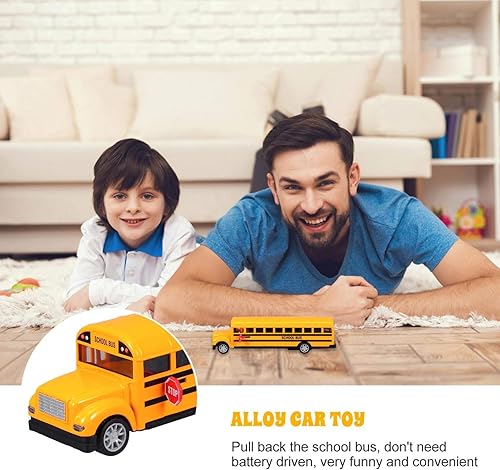 Miniatura 7 de Autobús de tracción de juguete para bebés, modelo de autobús fundido a troquel hacia atrás modelo de coche autobús de nariz pequeña con acción de