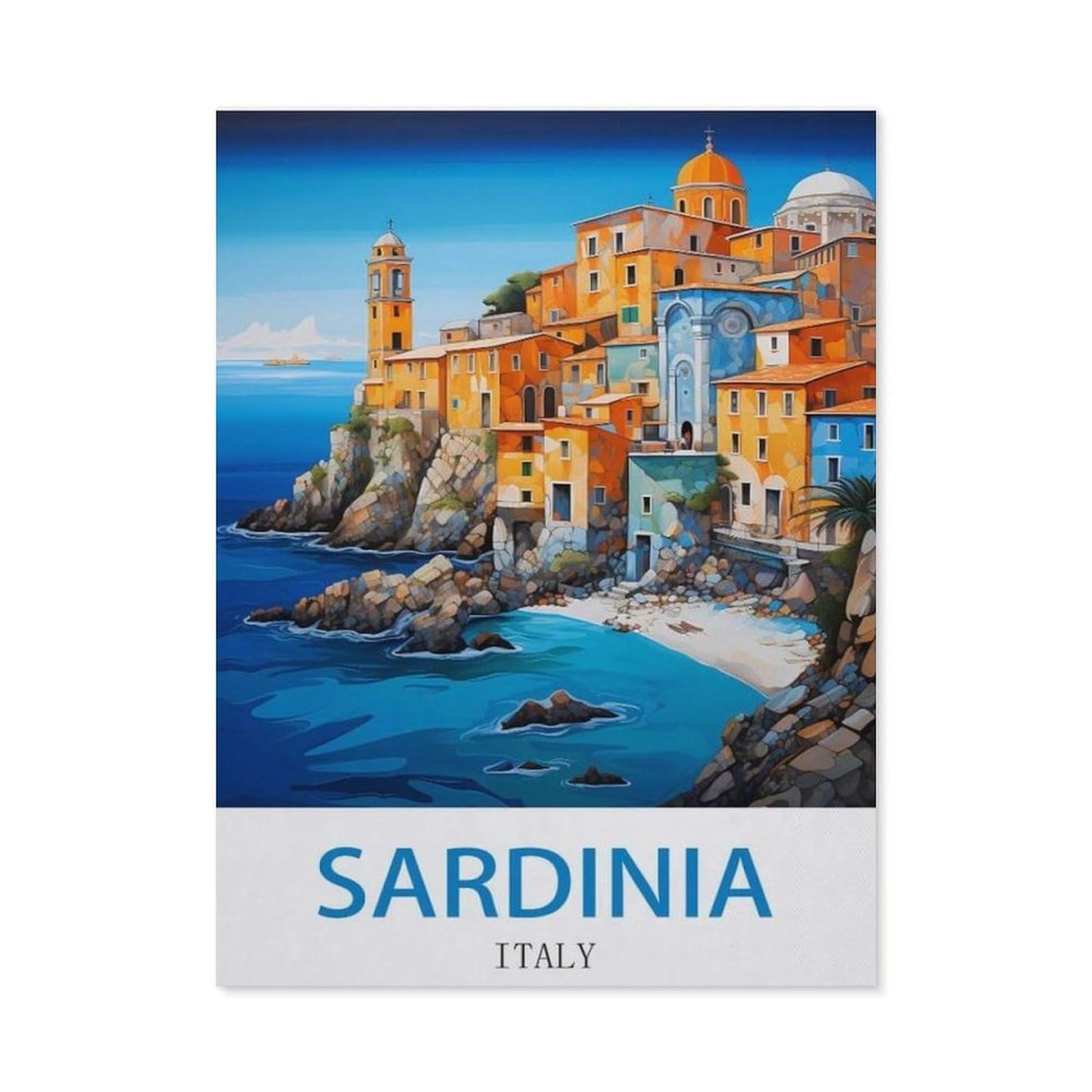 BEAYODKP 5D Diamond Painting Set for Adults and Children，Sardinia Italy，DIY Diamond Crystal Rhinestone Embroidery Painting（40 x 50 cm/15.74 x 19.68 inches）-CL18