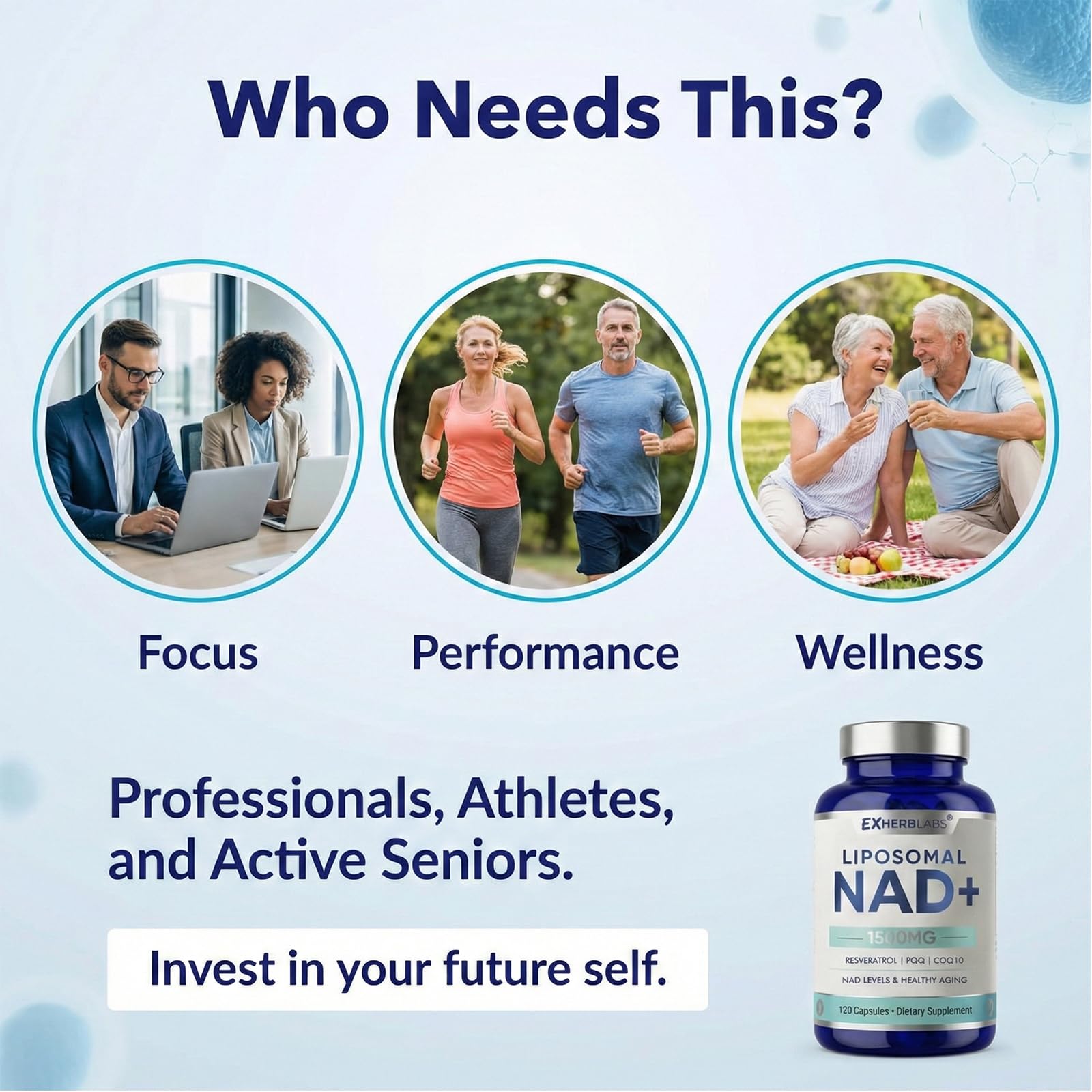 NAD+ Supplement 1500 mg, with Resveratrol & COQ10, 120 Capsules — Amazon image 4