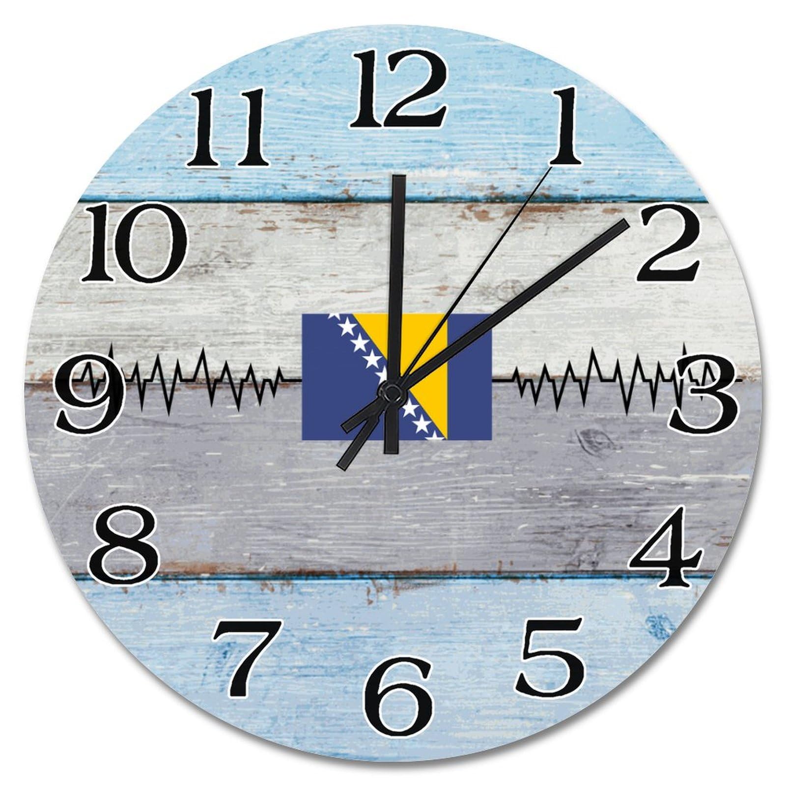 Horloge murale Bosnie de 25 cm ronde à pile pour salon