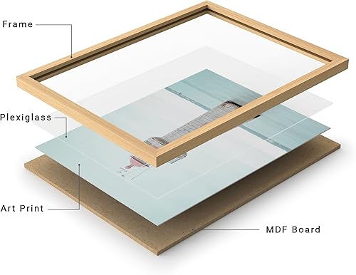 Miniatura 5 de Juego de galería de arte enmarcado para pared, diseño retro de los años 80, playa, océano, cielo, paisajes, naturaleza, desierto, fotografía,