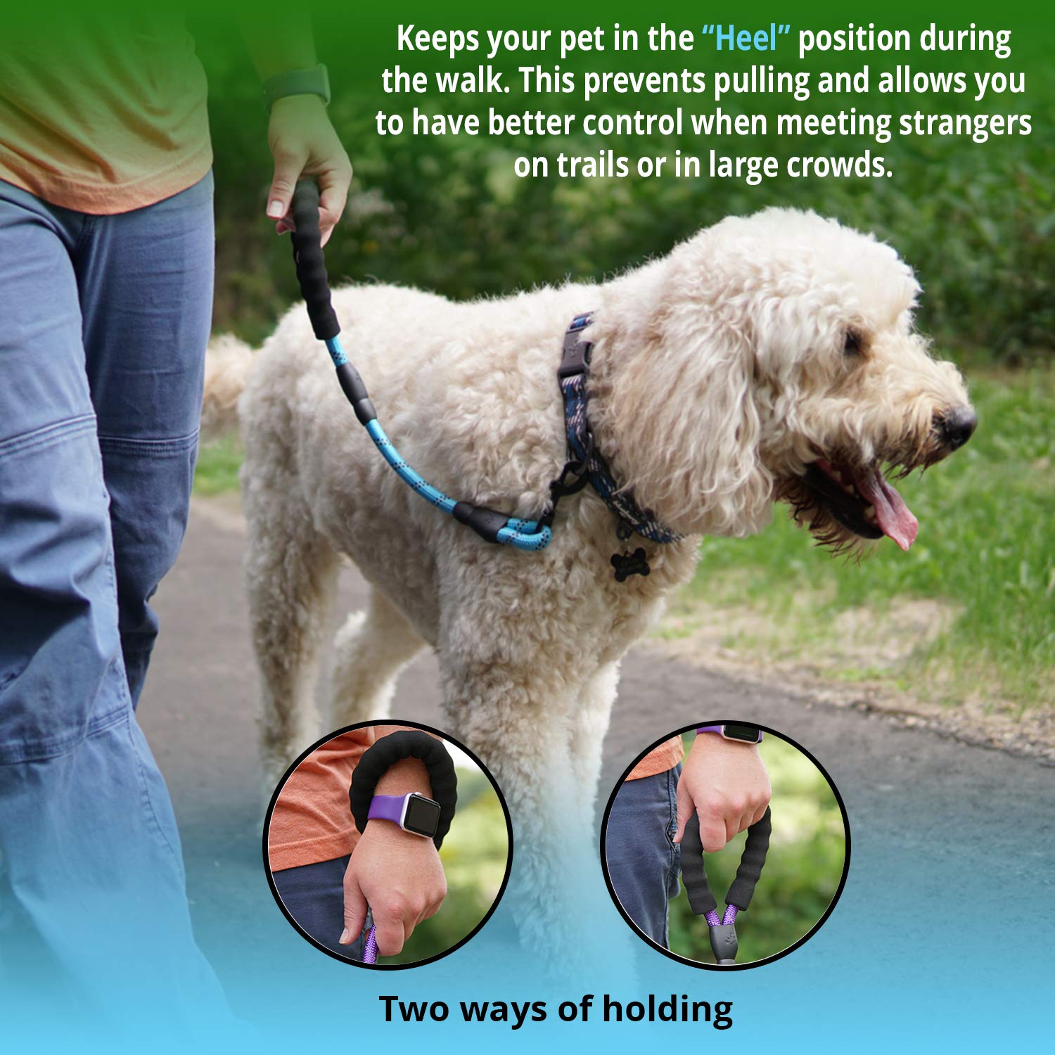 STJ Company Krótka smycz treningowa dla psów l Naucz ich chodzić bez ciągnięcia, L 45 cm lina wspinaczkowa z obrotową metalową zatrzaskową śrubą l Take Your Pup Near Crowds (24, czarna)