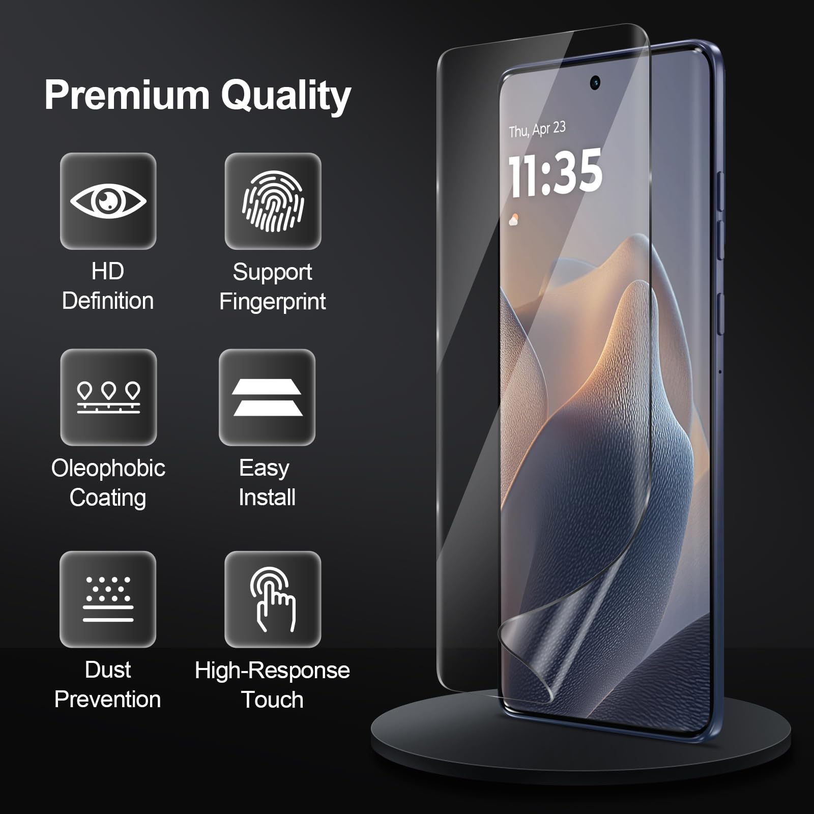 GiiYoon 3 szt. Ochraniacz ekranu do Motorola Edge 60 Fusion / Edge 60 [Bez szkła], Elastyczna folia hydrożelowa TPU, pełne pokrycie 3D, łatwa instalacja, bez pęcherzyków powietrza