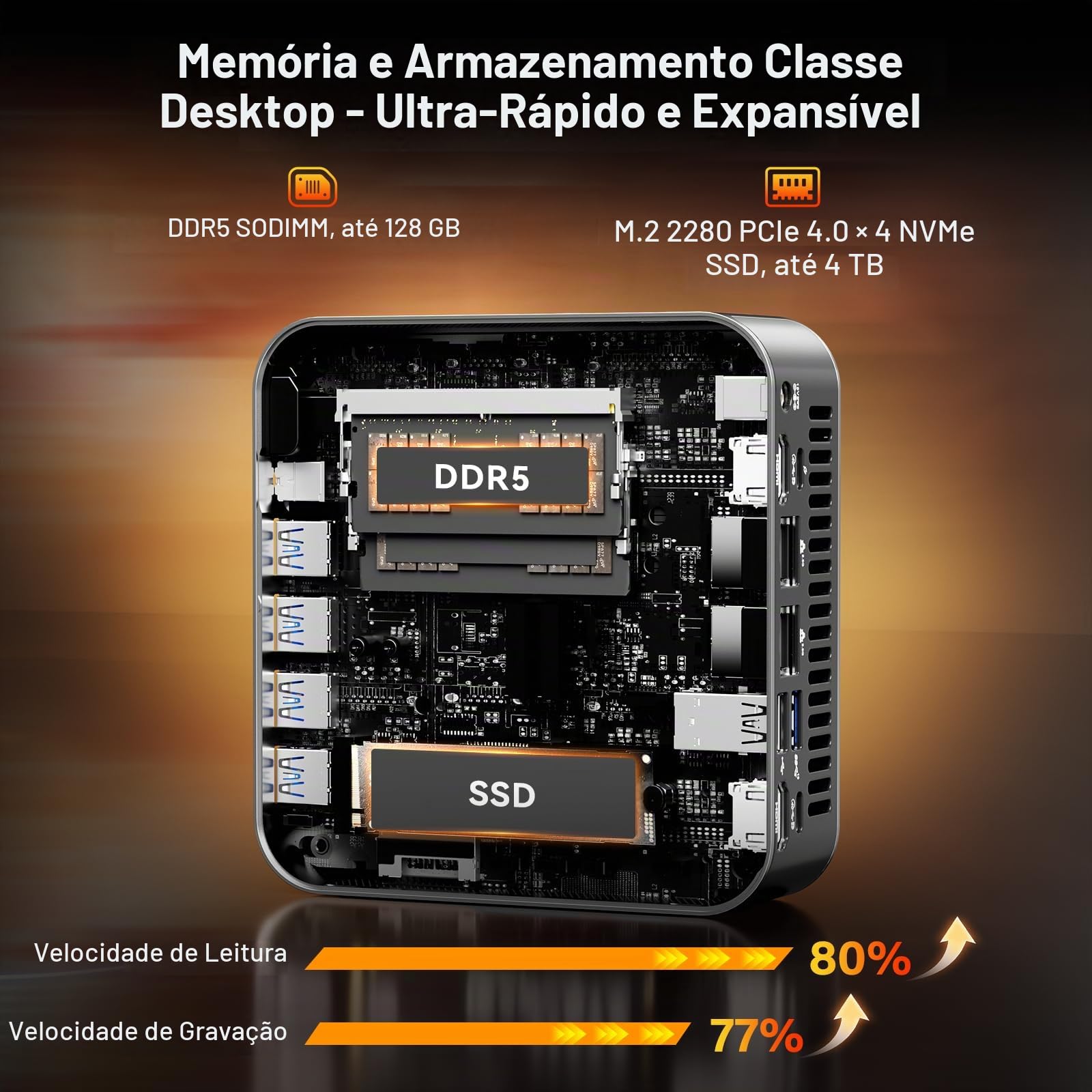 GEEKOM A9 MAX／AMD Ryzen AI 9 HX 370 GEEKOM Mini PC A9 Max AI, com AMD Ryzen AI 9 HX 370 (80 Tops), PC