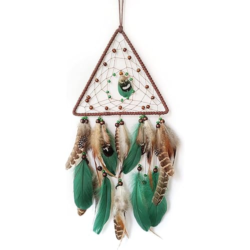 SOYUZU Dream Catchers Green Dream Catcher for Bedroom Wall Hanging Adult Small Dream Catcher for Boys Room Decor Craft Gift Hanging Ornament for Kids Friend