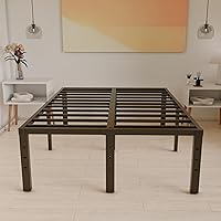 Vista 55 de Base de cama tamaño Queen de 12 pulgadas, no necesita somier, base de colchón de plataforma de metal resistente con listones de acero