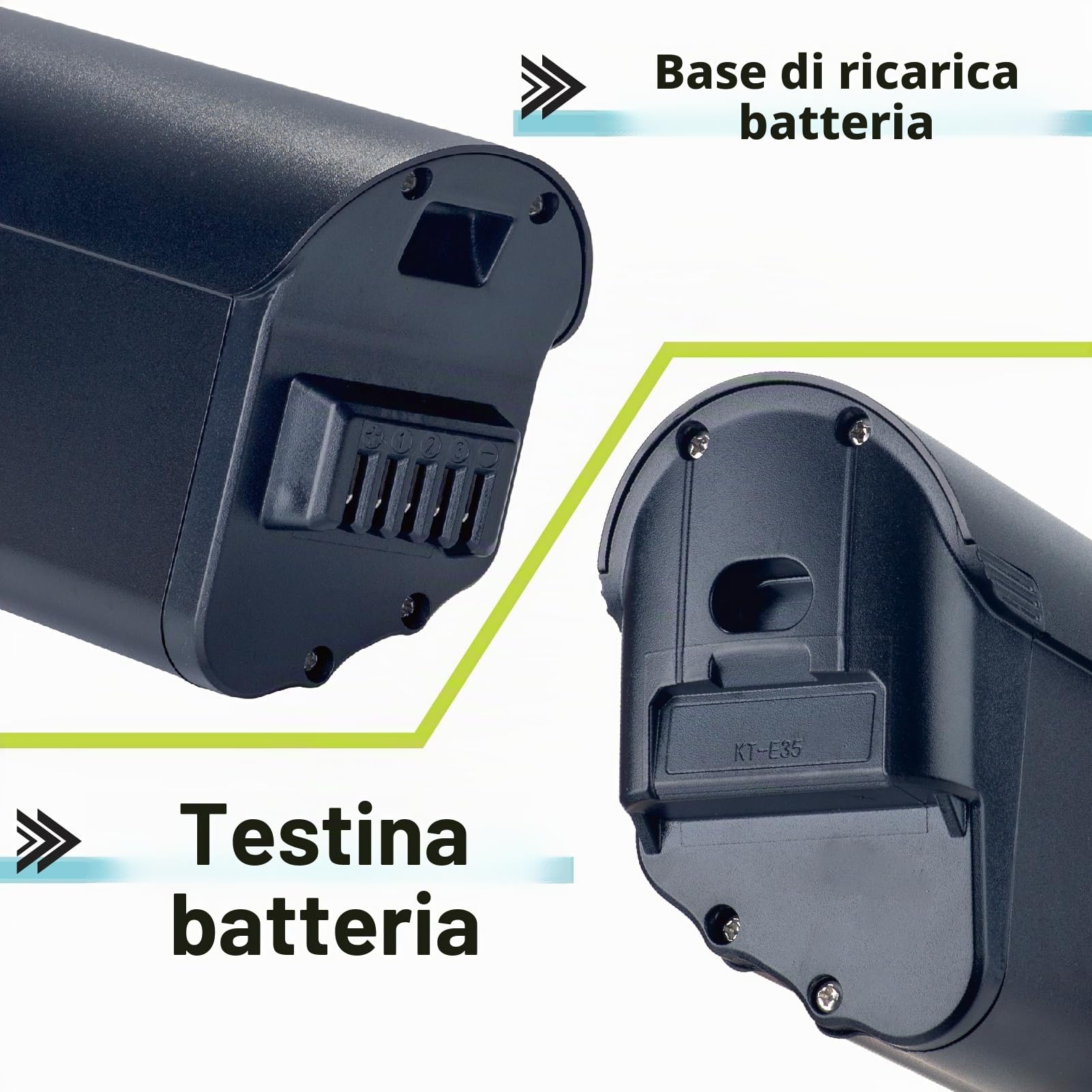 Batteria sostitutiva originale 36V per bici HillMiles MileTrail1 / MileCity1, solo ricambio per pedelec standard 250W, velocità max 25km/h (36V 18Ah)