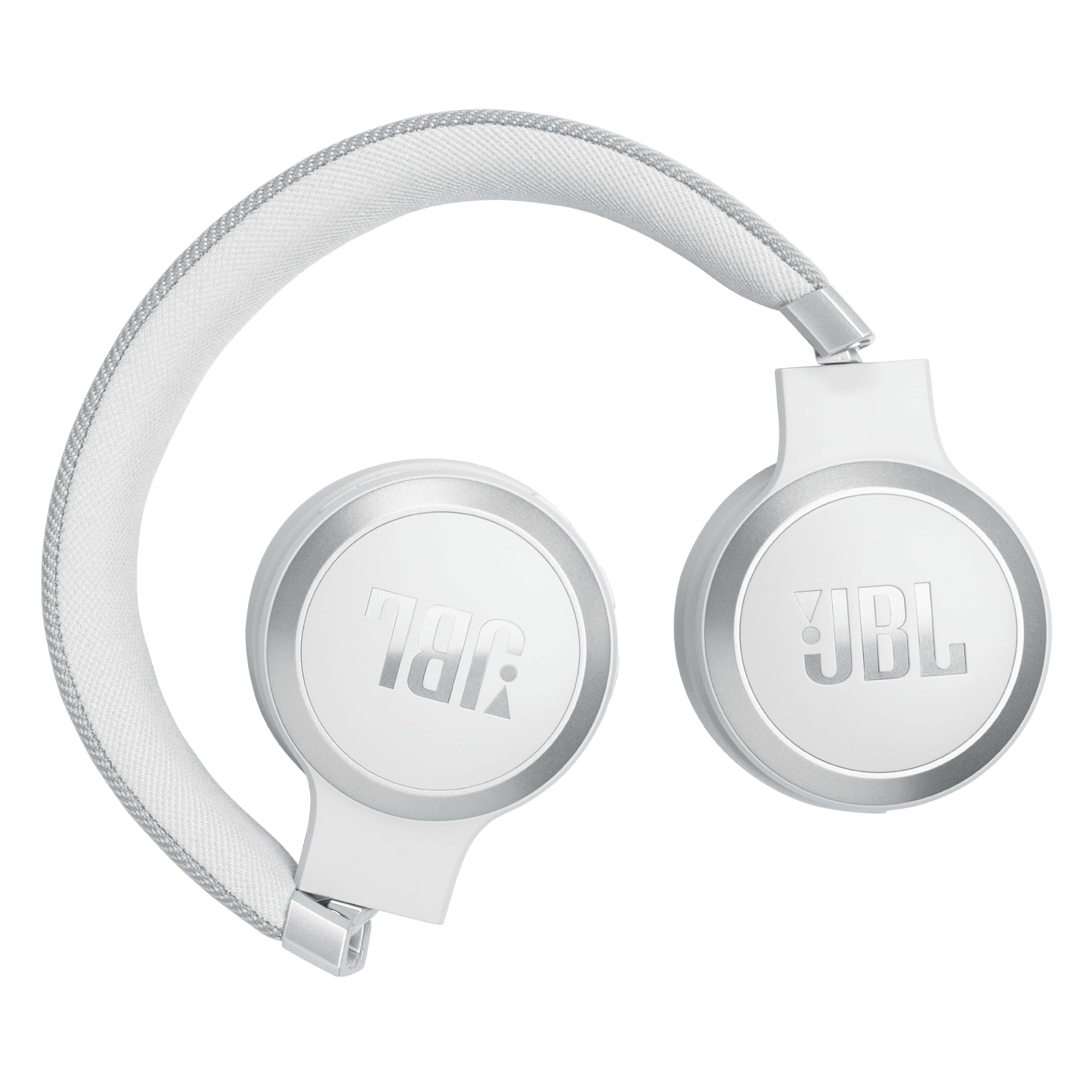 JBL Auriculares inalámbricos circumaurales Live 670 NC, con tecnología Bluetooth y cancelación adaptativa de ruido, hasta 65 horas de reproducción, blanco
