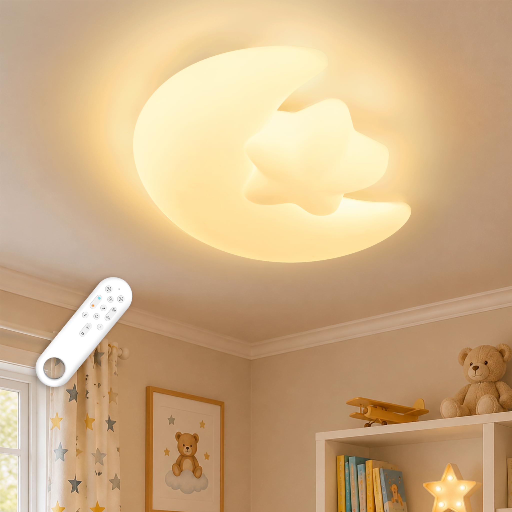Lámpara Techo con Luz Regulable 3000K-6000K, Plafón LED Techo con Control Remoto, Lámparas de Techo Salon para Habitación Infantil, Sala de Estar, Dormitorio, cocina, Pasillo,etc