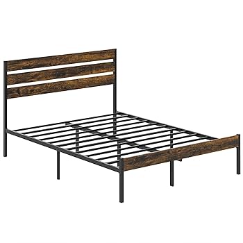 Shintenchi Queen Size Bed Frame with Steel Slat Support