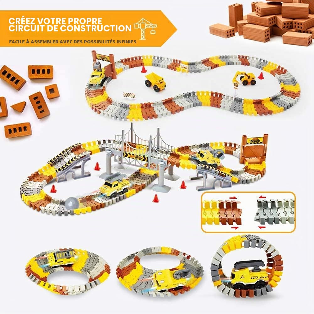 Mini Tudou Construction Pistes de Course Jouets, Voiture de Course 176 PCS