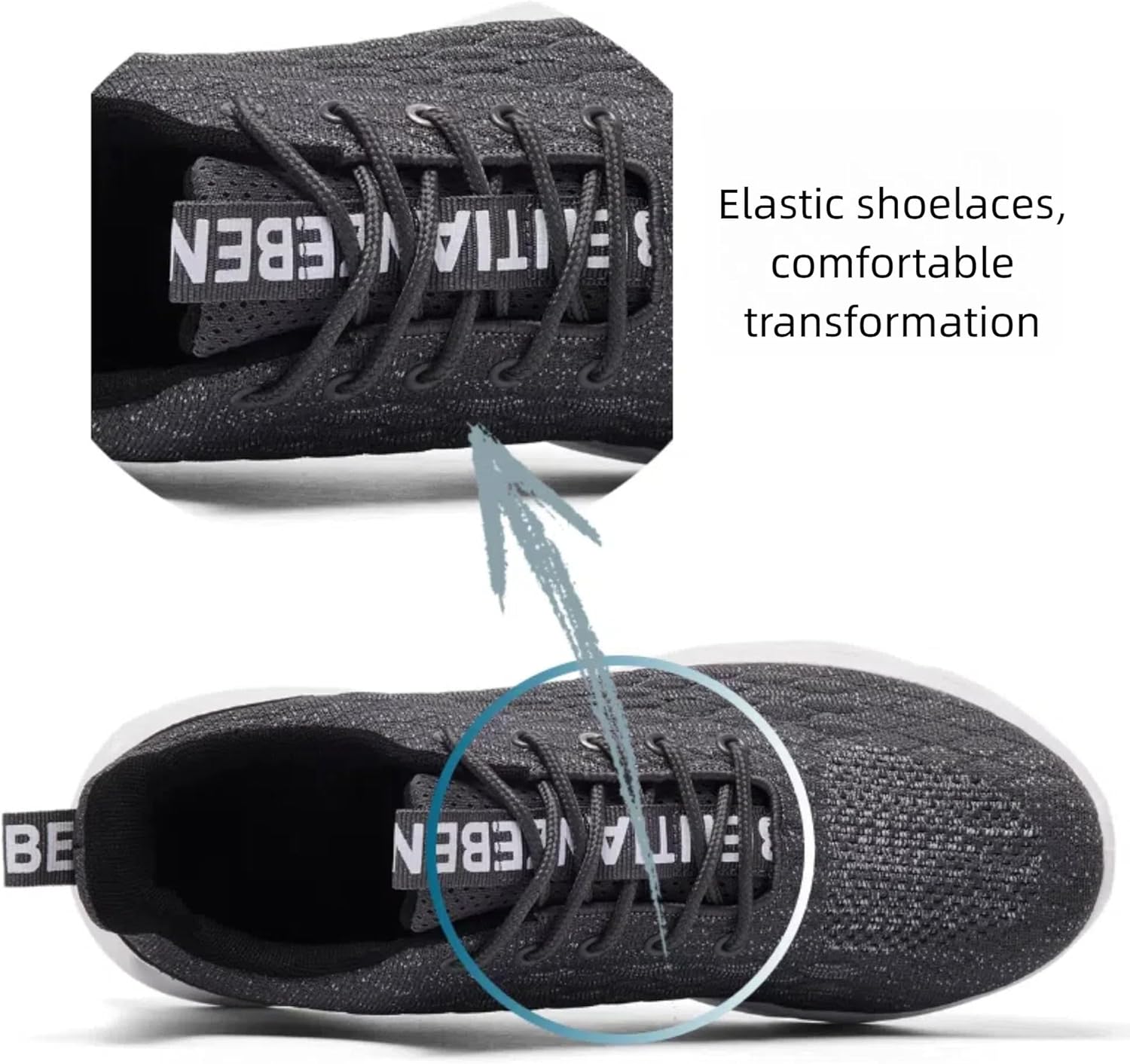 Men's Blade Sole Athletic Shoes - Breathable Knit Upper Lightweight Casual Sneakers, Shock Absorbing Non-Slip Running Shoes for Gym Walking Daily Wear - Image 6