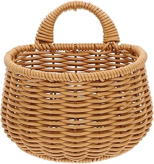 SEWACC Baskets Hanging Basket Hanging Basket Plastic Woven Storage Basket Fruit Basket for Kitchen Vegetable Storage Container Wall Mount Basket for Home Kitchen Wicker Flower Girl Basket