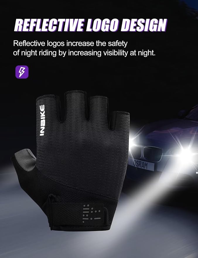 Guantes de ciclismo INBIKE con gel para adultos negro miniatura 7