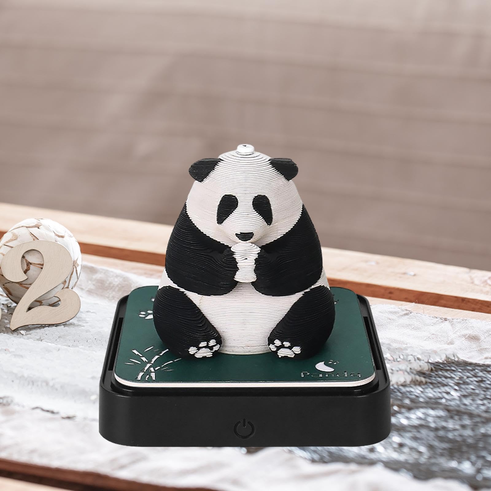 Tischkalender 2025, 3D Kunst, Einzigartiges Stück für Den Schreibtisch, Panda