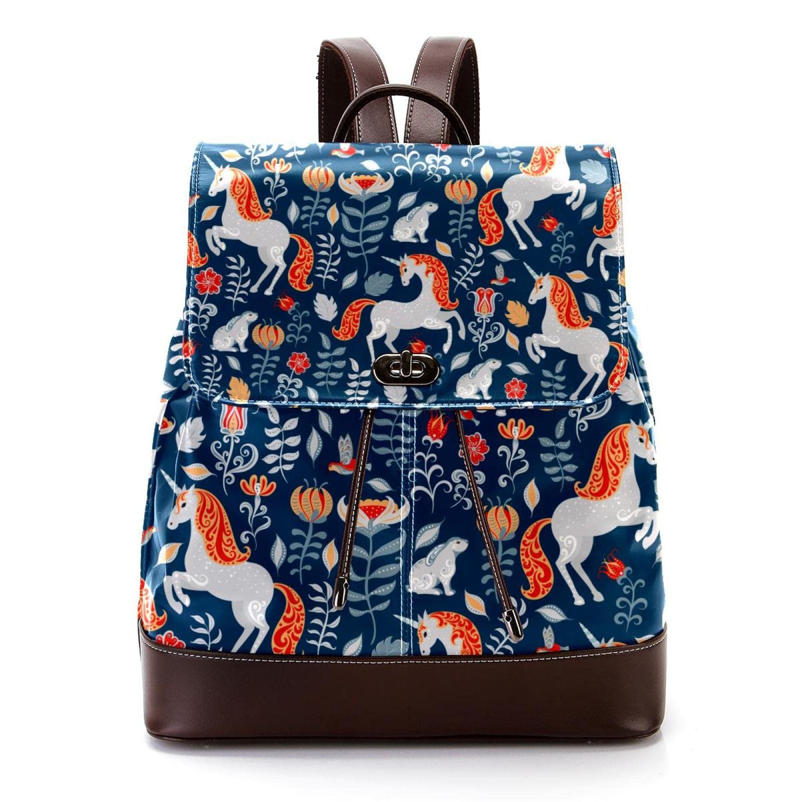 Wzór morski kotwica mini sztuczna skóra plecak torebka damska torba podróżna z klapką plecak torebka, MultiColor 19