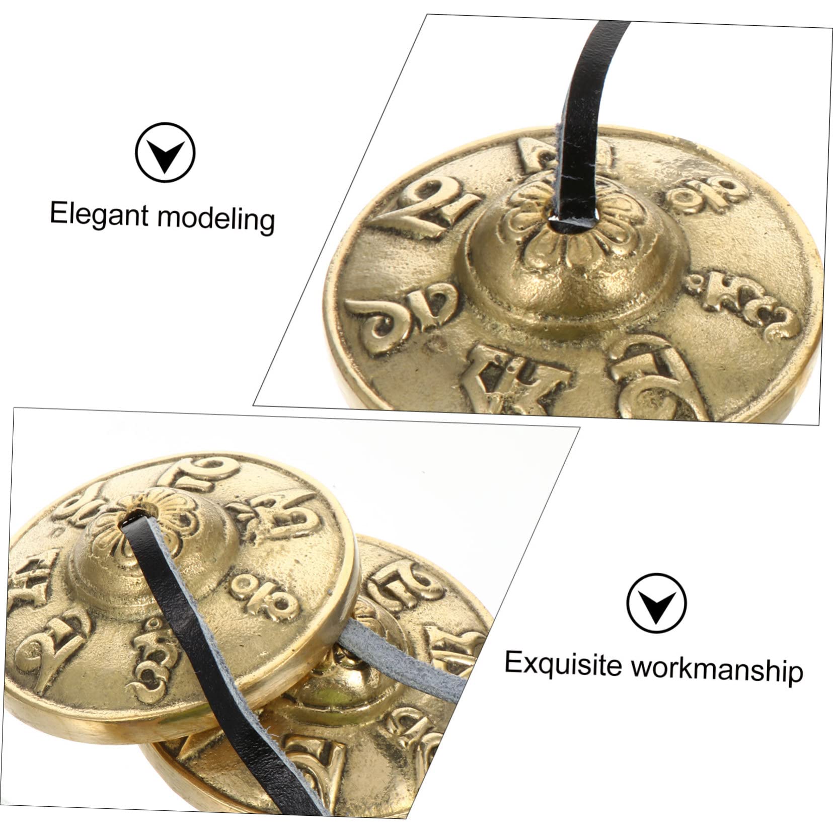 Milisten 1 Paar Läute Die Glocke Bauch Buddhistische Glückssymbole Nepal-becken Om Tingsha-glocken Handgestimmte Tibetische Glocke Yoga Glockenspiel Pu Musik Buddhistische Lieferungen