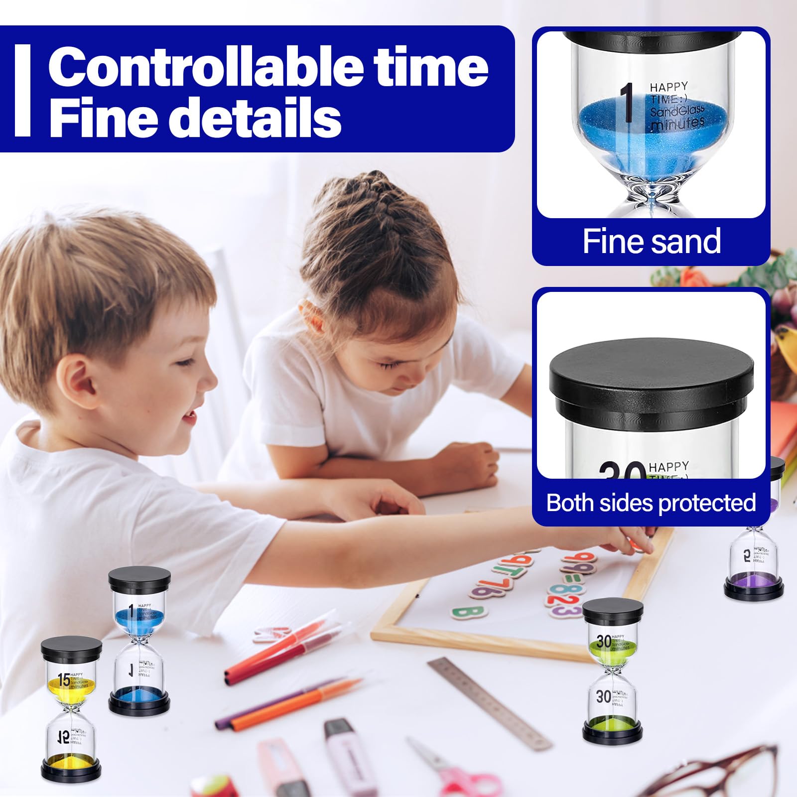 Minuteur Sablier 6 Couleurs Colore Kit En Verre TransparentSable