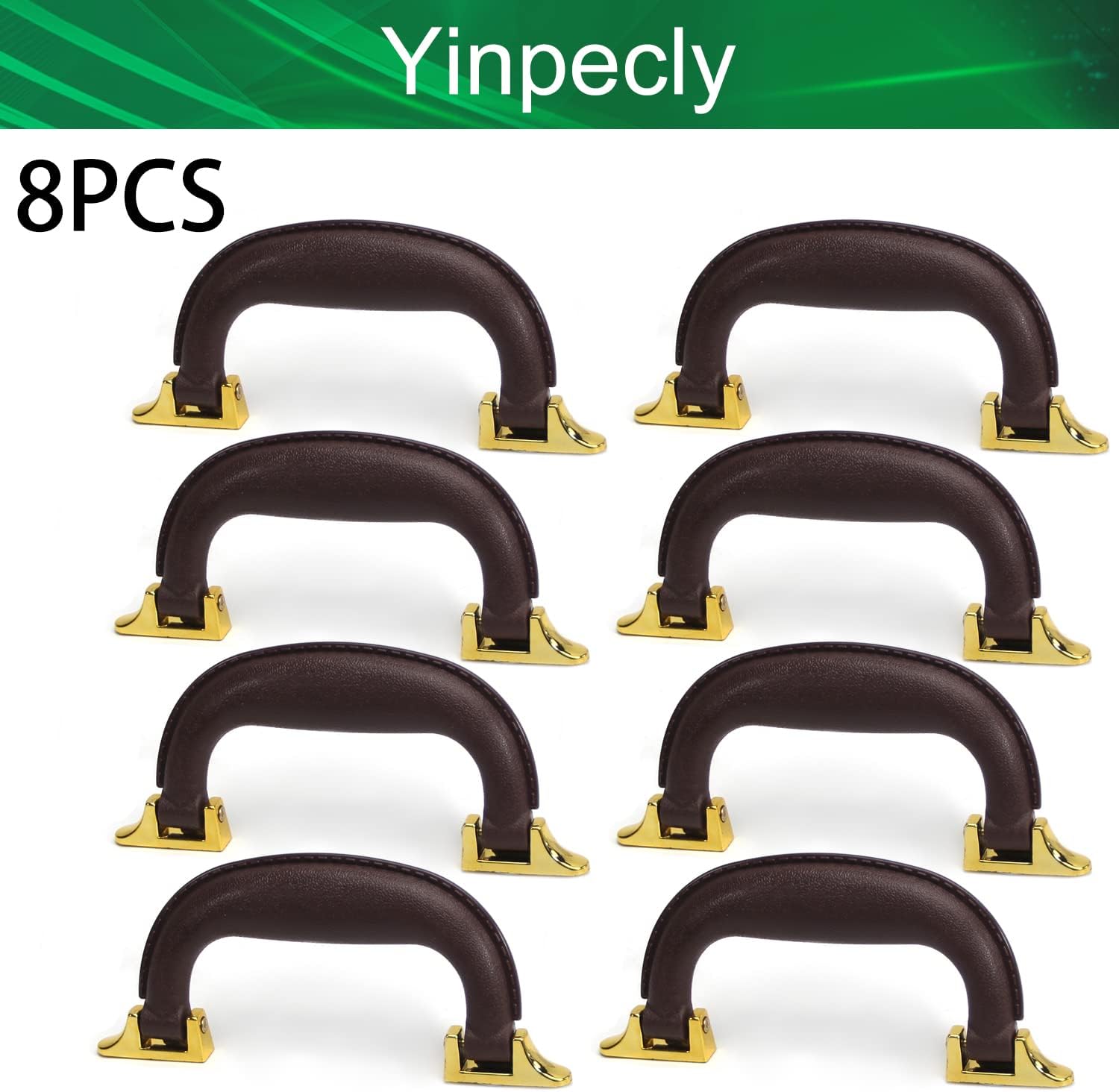 Luggage Trunk Part Suitcase Side Carrying Pull Handle Plastic Handle for Luggage Handle Suitcase Handle 8Pcs Brown 5.11" x 0.55" x 2.36" (LxWxH)