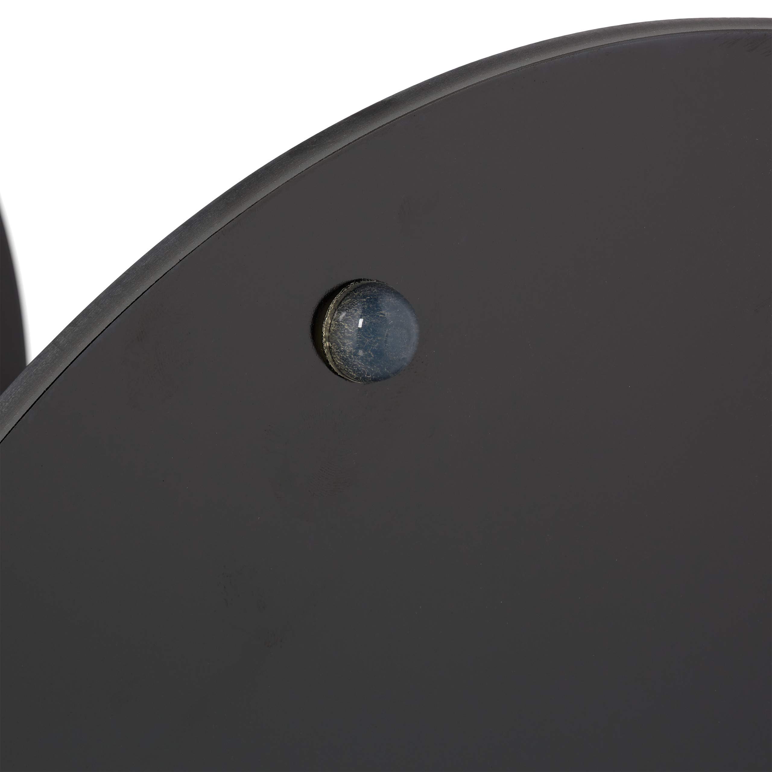 Relaxdays Tavolino, Rotondo, Tavolo per Salotto, da Divano, Design Moderno, Vetro e Acciaio, H x D: 55 x 40 cm, Nero