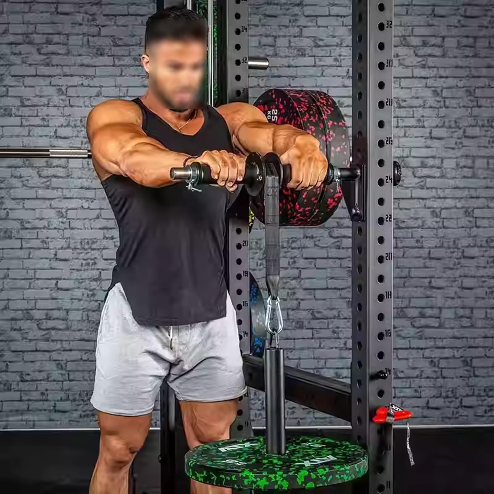 Rodillo de entrenamiento de antebrazo para bastidores de potencia, se adapta a tubos de 3 x 3 pulgadas, dispositivo de agarre de brazo para entrenamiento de fuerza y soporte de muñeca