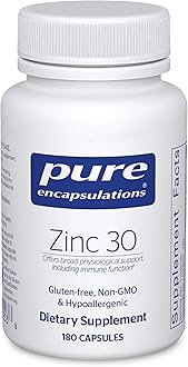 Pure EncapsulationsZinc 30 mg - Highly Absorbable - for Immune System Support - Zinc Picolinate - 180 Capsules