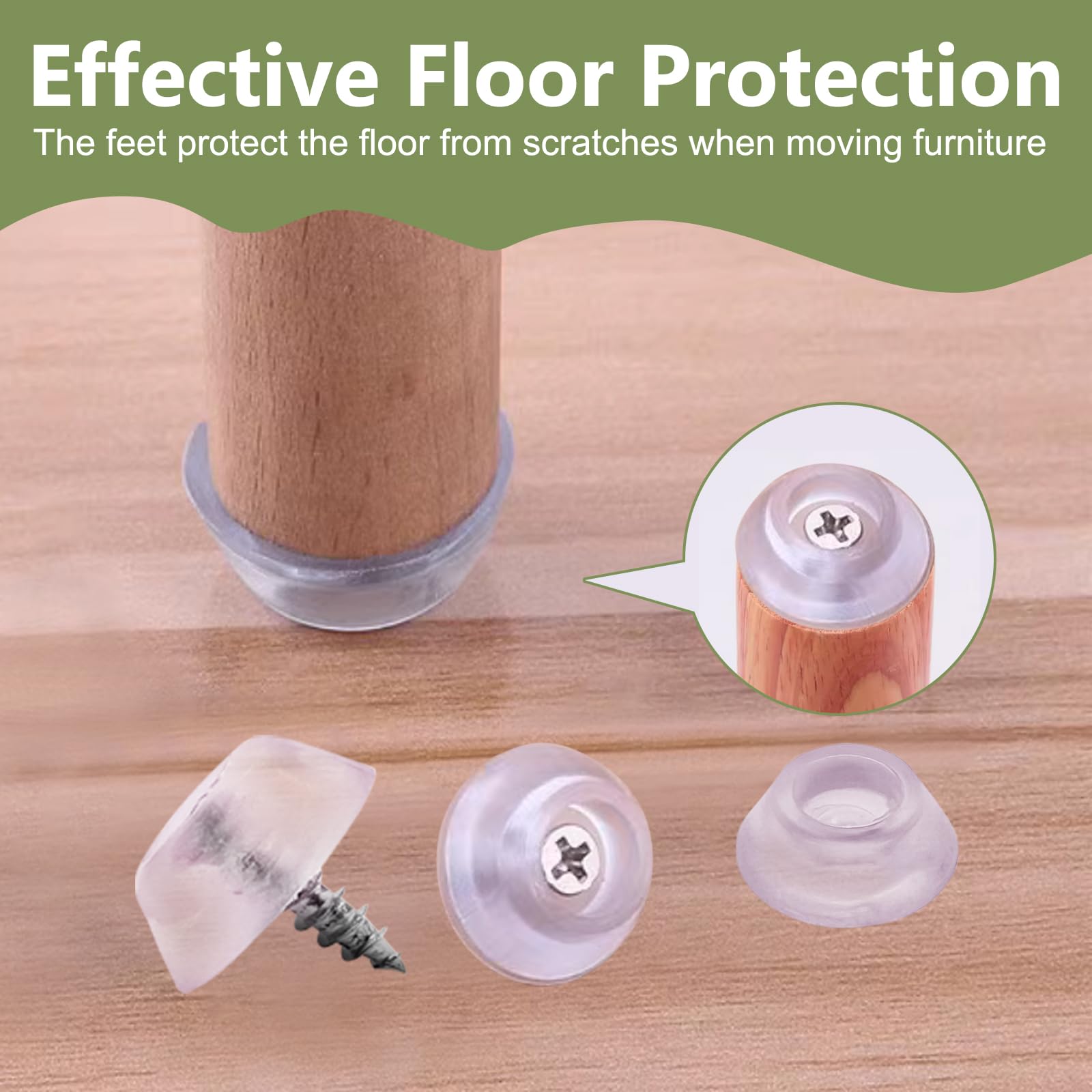 40 Pack Non-Slip Rubber Feet, Rubber Cutting Board Feet with Screws, Floor Protector Pad - Image 4