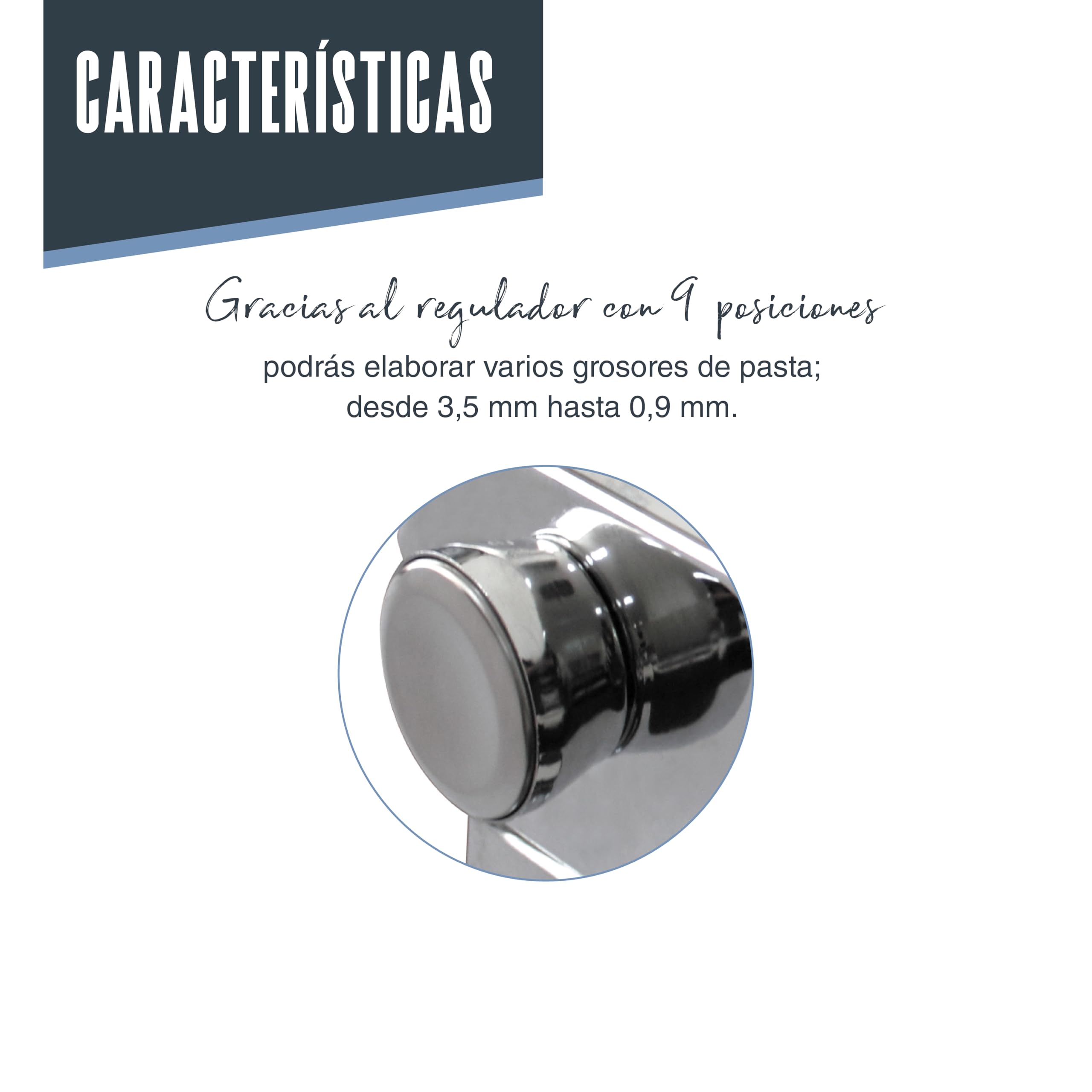 Lacor 60391 - Máquina para hacer pasta fresca manual con manivela | En acero inoxidable, para un uso práctico y profesional en cocina; ideal para cocina profesional y uso diario en casa