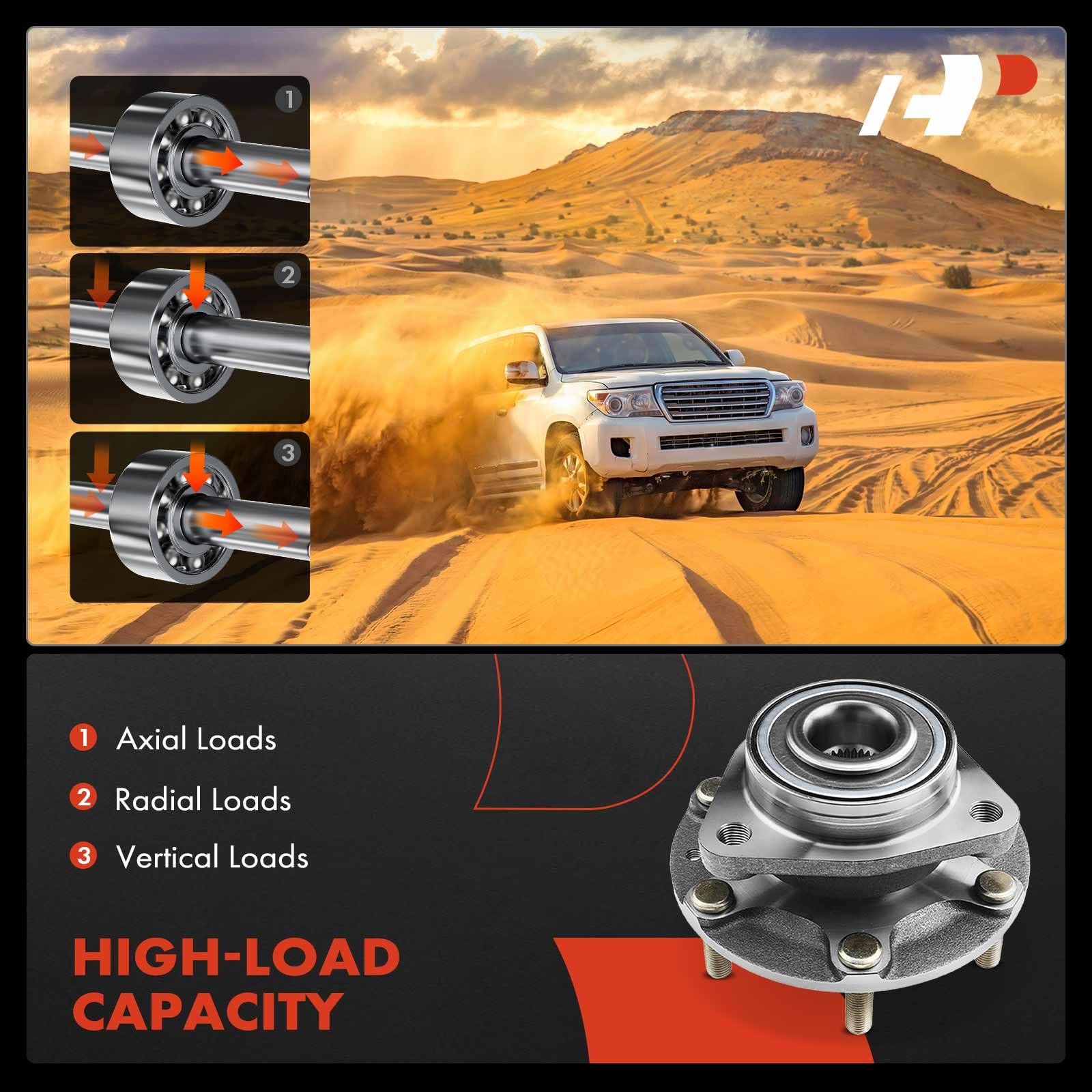 A-Premium Front Wheel Bearing & Hub Assembly - 6-Lug For 2007-2009 Hyundai Entourage & 2006-2012 Kia Sedona - View #11