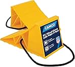 Camco Camper & RV Wheel Chock with Rope - Keeps Trailer in-Place to Safely Unhitch or Park - Compatible with Wheels Up to 26” in Diameter & Molded of Heavy-Duty Hard Plastic - 2-Pack - 44471
