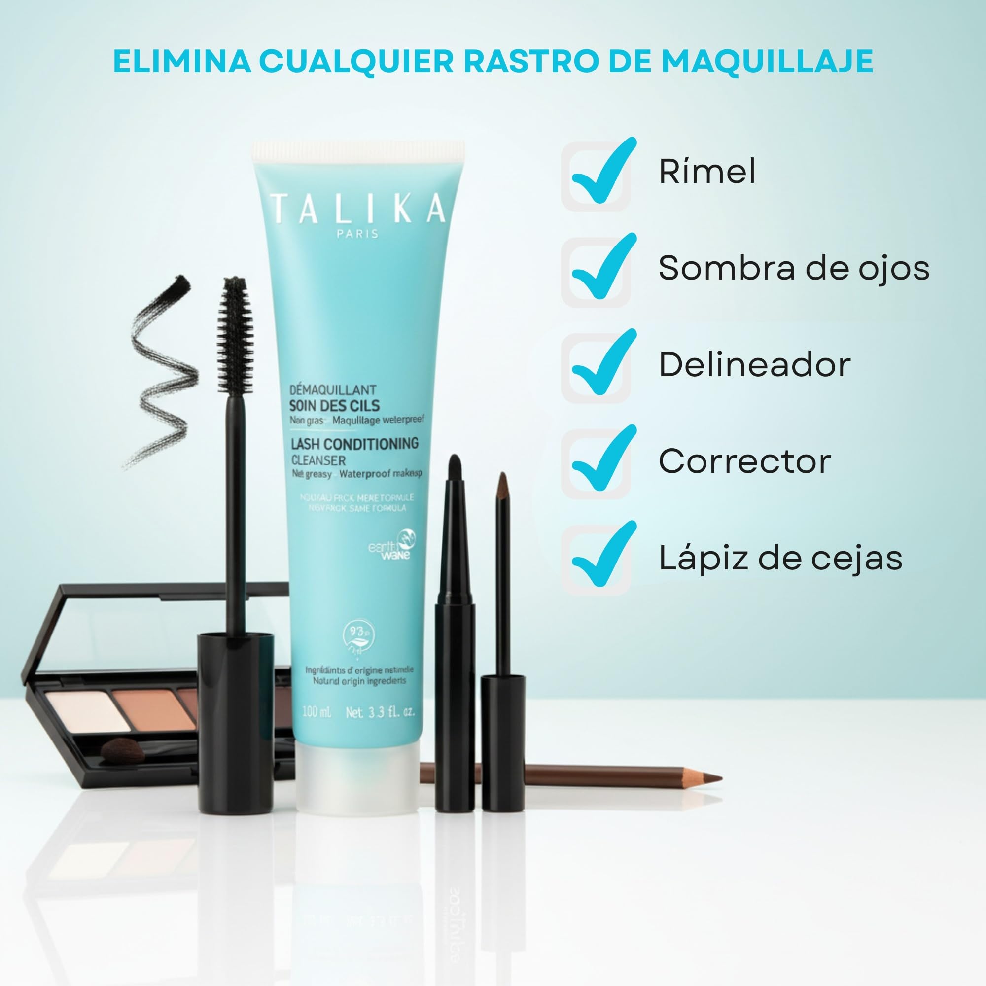 TALIKA Lash Conditioning Cleanser 100 ml | Desmaquillante para el contorno de ojos que hidrata y acondiciona | Elimina maquillaje resistente | Textura fresca y no grasa | Cuida de pestañas y cejas.