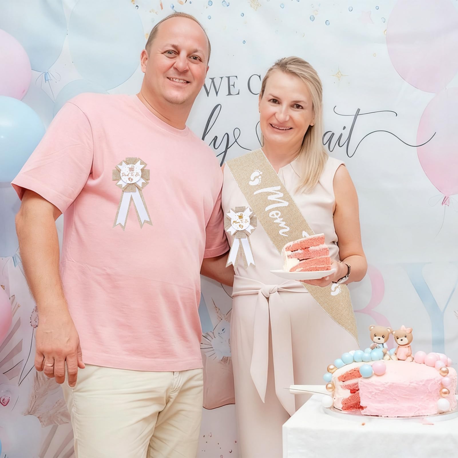 NICENEEDED Mom to Be Sash and Dad To Be and Mom to Be Pin - Image 2