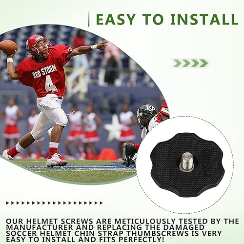 Miniatura 6 de Paquete de 2 tornillos de pulgar para casco de fútbol americano para mantener para Speedflex juvenil, sistema de estabilización para casco de fútbol