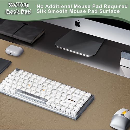 Miniatura 5 de Boutilon Tapete de escritorio de cuero, tapete de escritorio, tapete de escritorio impermeable para escritorio, tapete de escritorio para teclado y