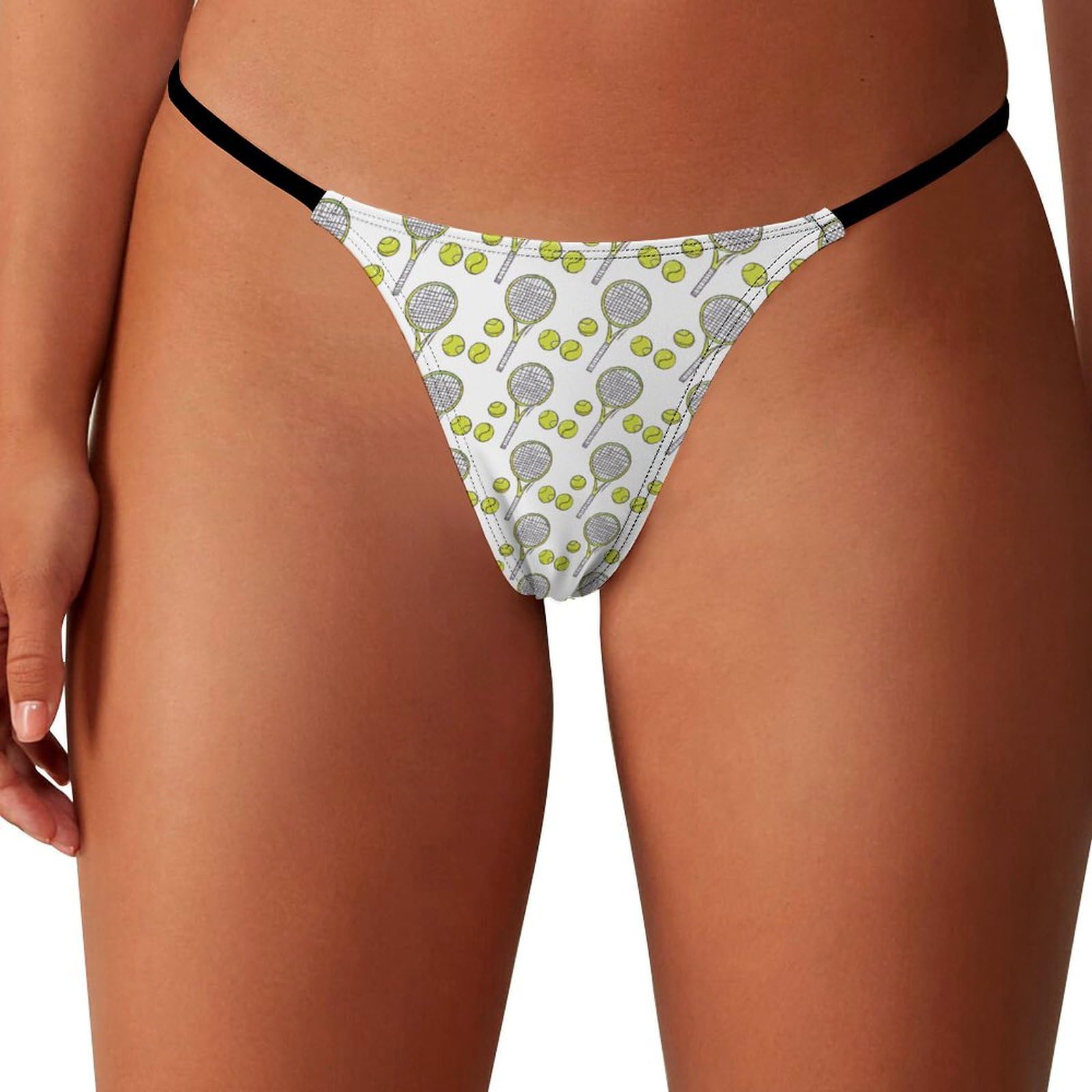 Hlbsdm Women's As Pic Tennis Pattern G-String Thongs For No Show Panties T Back Underpants Underwear