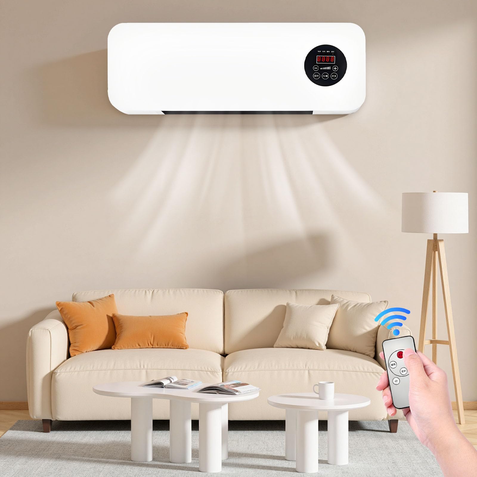 Tragbares Klimagerät, 2000 W, intelligente konstante Temperatur, Klimagerät ohne Außeneinheit, warm / kalt, verstellbar, mit Fernbedienung und 8 Stunden Timer, für Schlafzimmer, Wohnzimmer