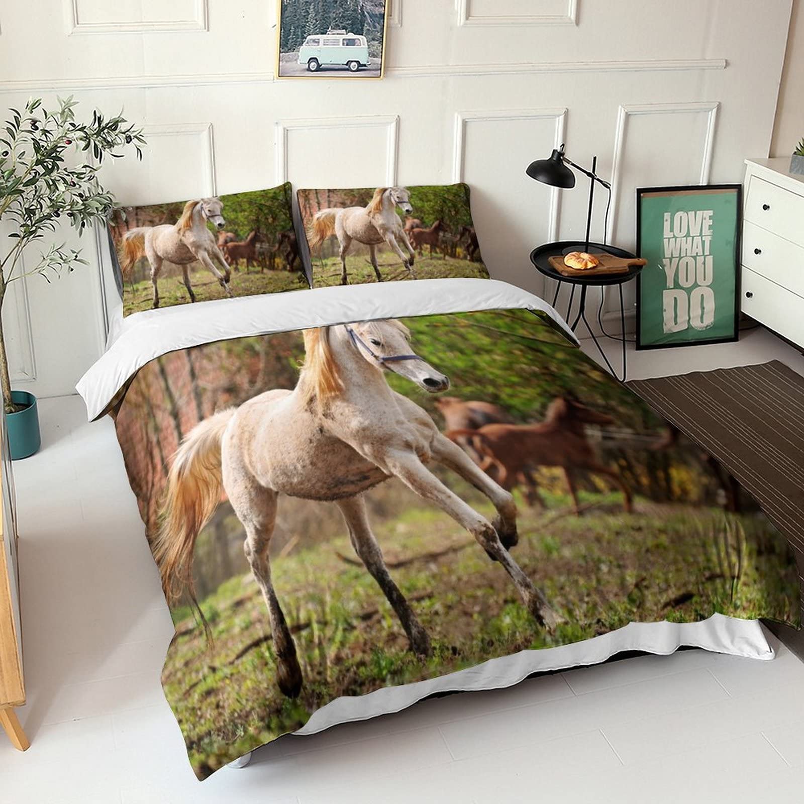 Housse de couette Horses 3D pour transformer la chambre des enfants et ados