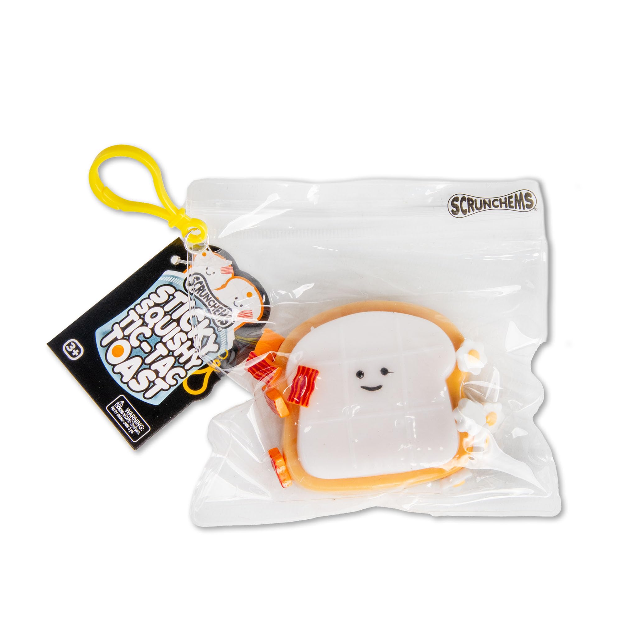 Scrunchems Sticky Squishy Tic-Tac-Toast, Interactive Fidget Toy with Bacon and Eggs, Sensory Stress Relief Toy