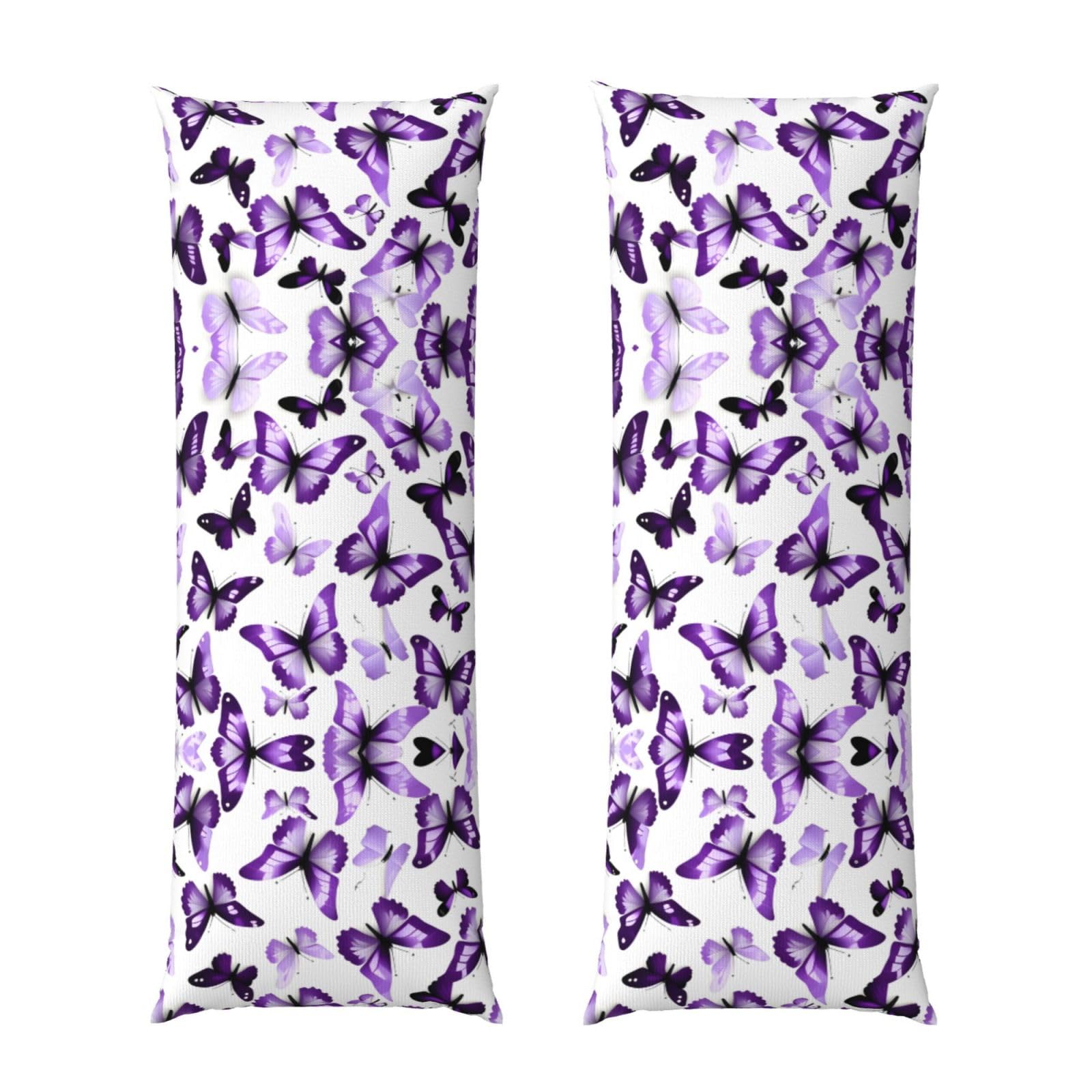 Housse de coussin de corps anti-frottement - Taie d'oreiller longue esthétique papillons
