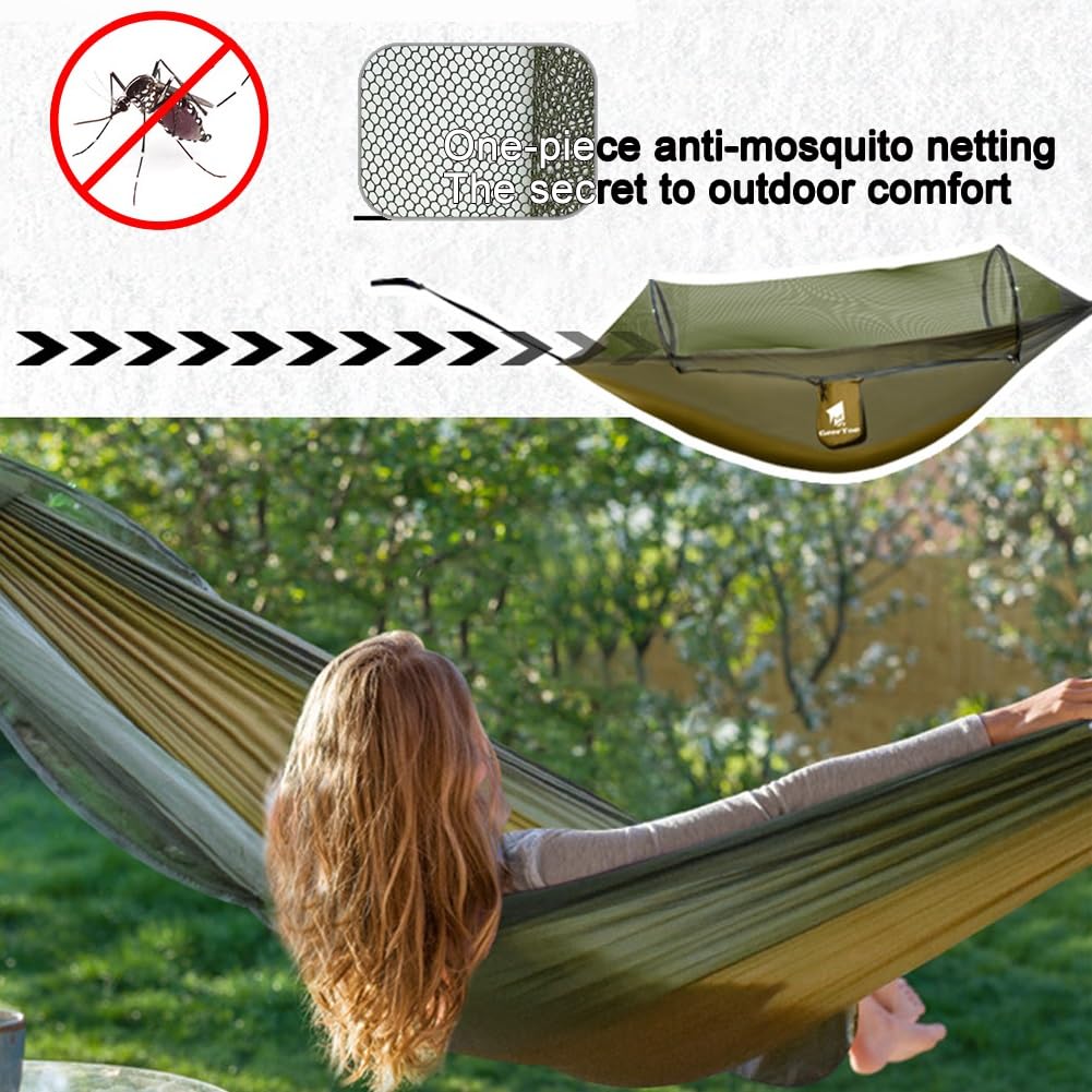 Hamac de camping avec moustiquaire épaisse, équipement d'extérieur imperméable pour la randonnée et les voyages, design durable et ultraléger, idéal pour les amateurs d'aventure