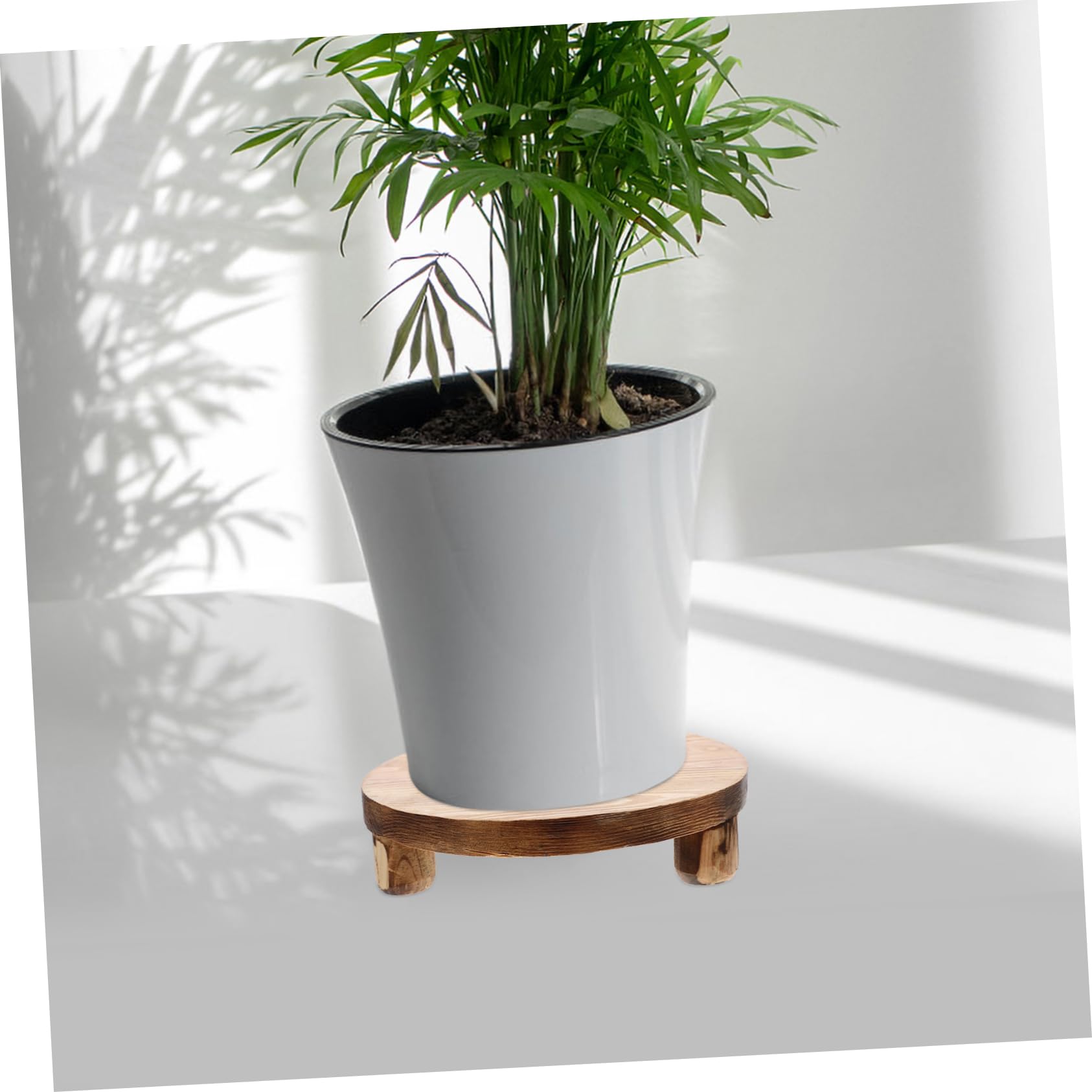 TOYANDONA Soporte de Madera Redondo Fácil Instalación y Reutilizable para Macetas Base Estable Adecuado para Plantas en Maceta Salón o Escritorio