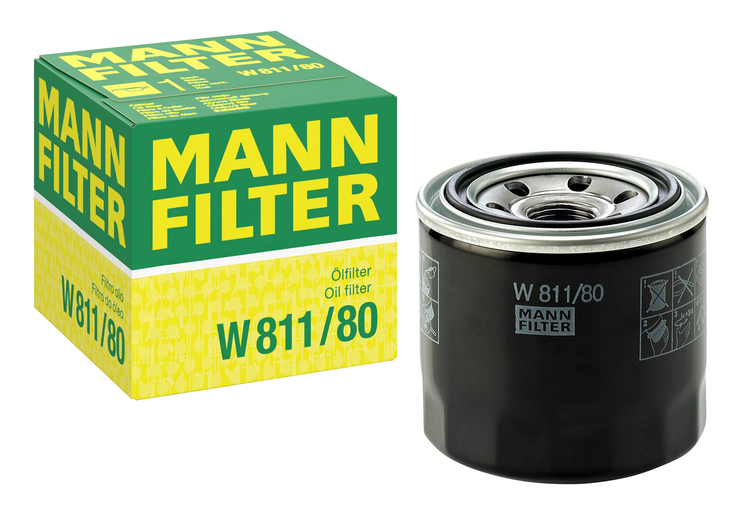 Mann-Filter W 811/80 Oil Filter For Car (Black)