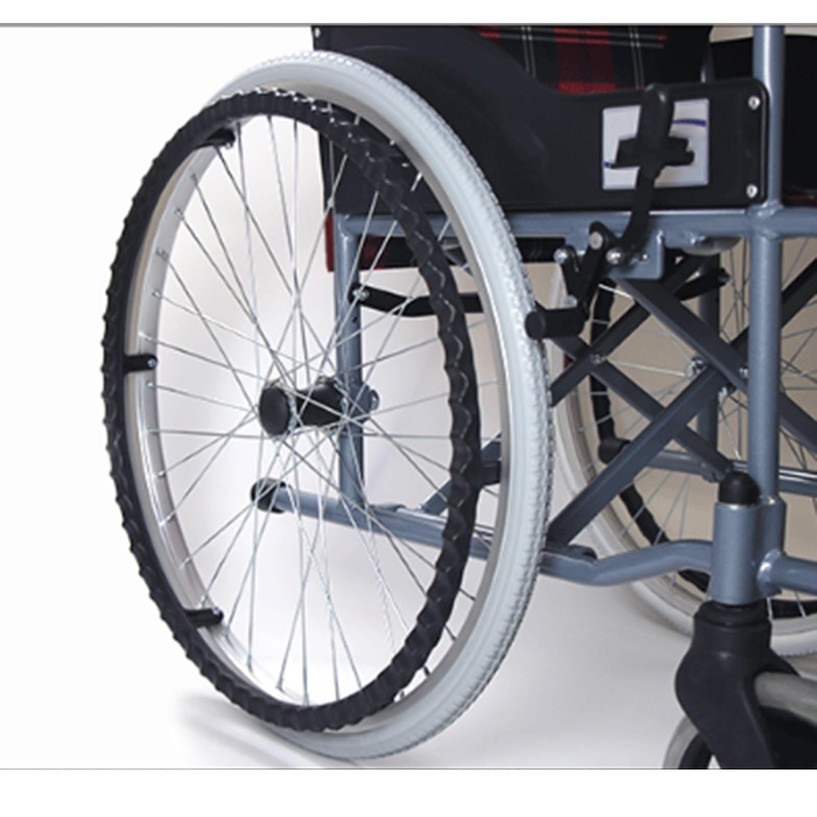 Pneumatico Solido Senza Aria for Sedia a rotelle, Ruota Posteriore da 24 Pollici, Poliuretano Super Resistente all'Usura, Set monoblocco 24x13/8(Black)