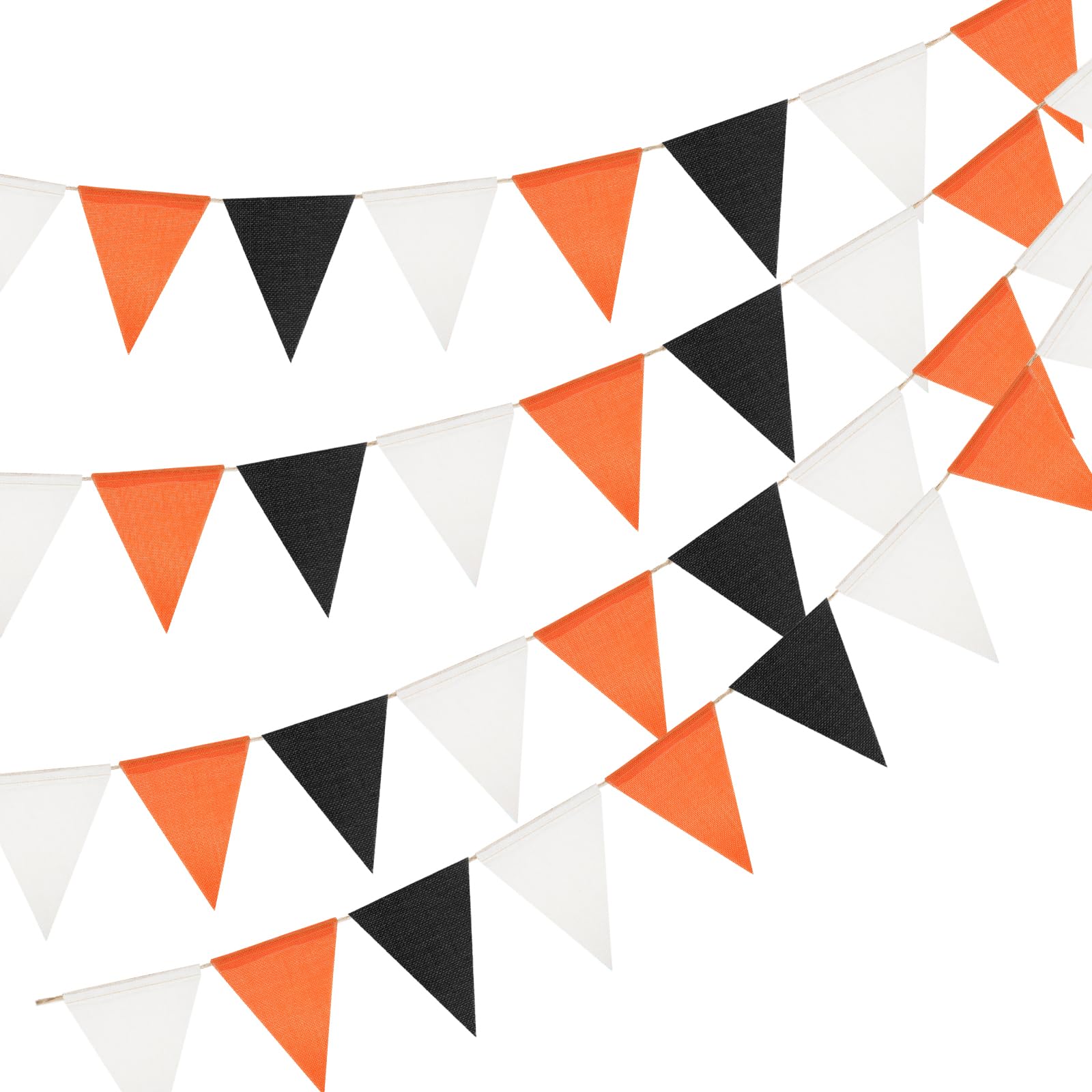 jijAcraft Wimpelkette Outdoor Girlande Wetterfest für Garten Wiederverwendbar Jute Wimpelgirlande für Camping Deko Wimpelkette für Geburtstag