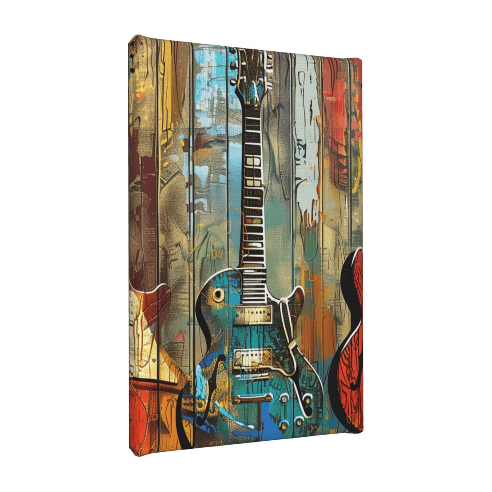 YKLJG guitars art Printed Wall Art Canvas Painting 20x30 CM Wooden Framed Picture Painting Artwork Prints for Bedroom Kitchen Home Office Decor